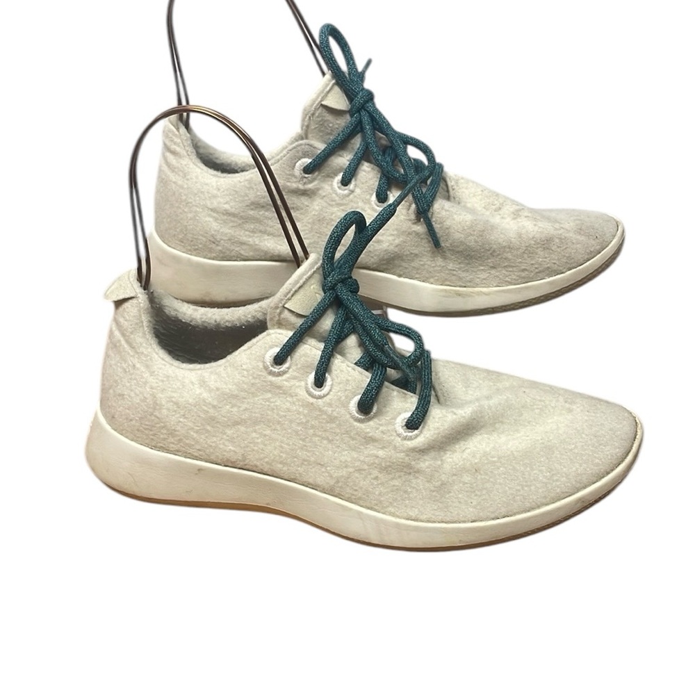 allbirdsThe Wool runners tennis shoes sneakers teal laces M9 EU 41-42 natural